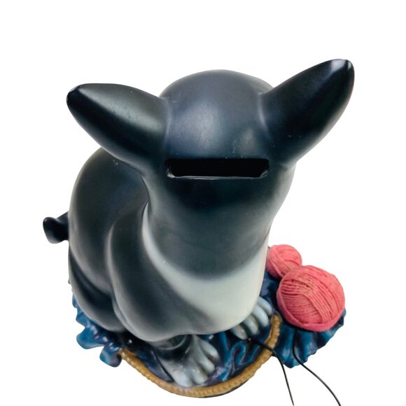 Vintage Ceramic Black Cat Coin Bank & Message Board 9" Tall Figurine Unique - Picture 8 of 11